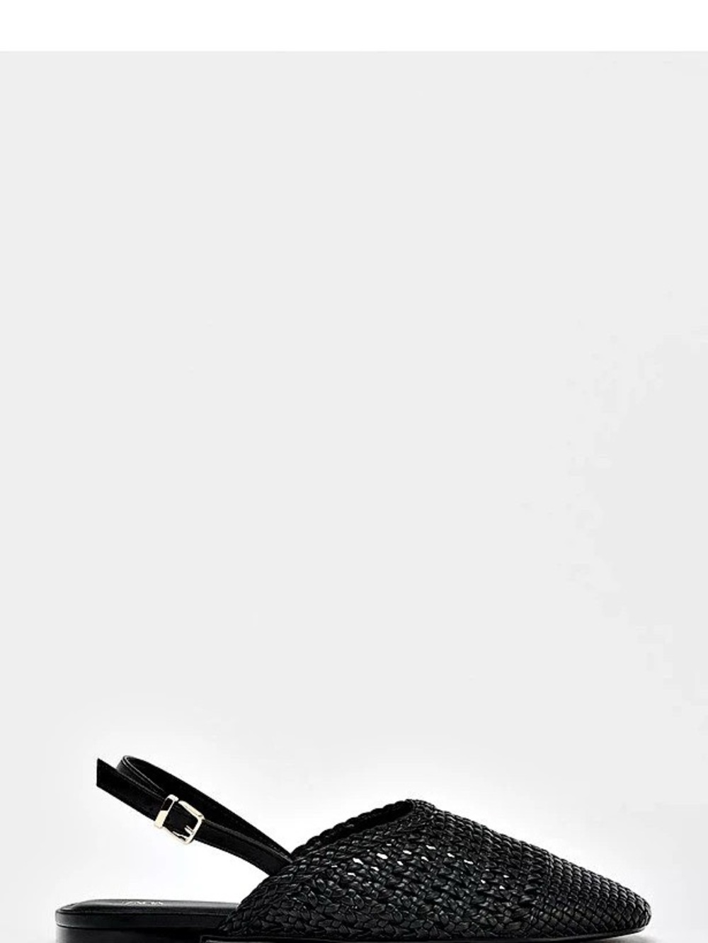 Zara Braided Slingback Flats Black